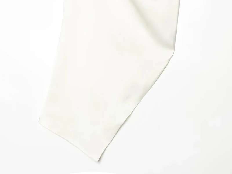 HXAO Satin-Neckholder-Top für Damen, weiß, asymmetrisch, ärmellos, mit offenem Rücken, für den Sommer, schwarz, elegant, rückenfrei, mit Bändern, Tank-Tops – Detail 7