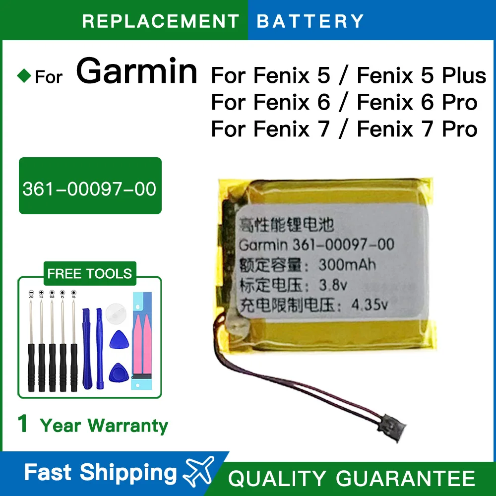 Nueva batería 361-00097-00 para Fenix 5/Fenix 5 Plus para Fenix 6/Fenix 6 Pro para Fenix 7/Fenix 7 Pro de alta calidad + herramientas gratuitas