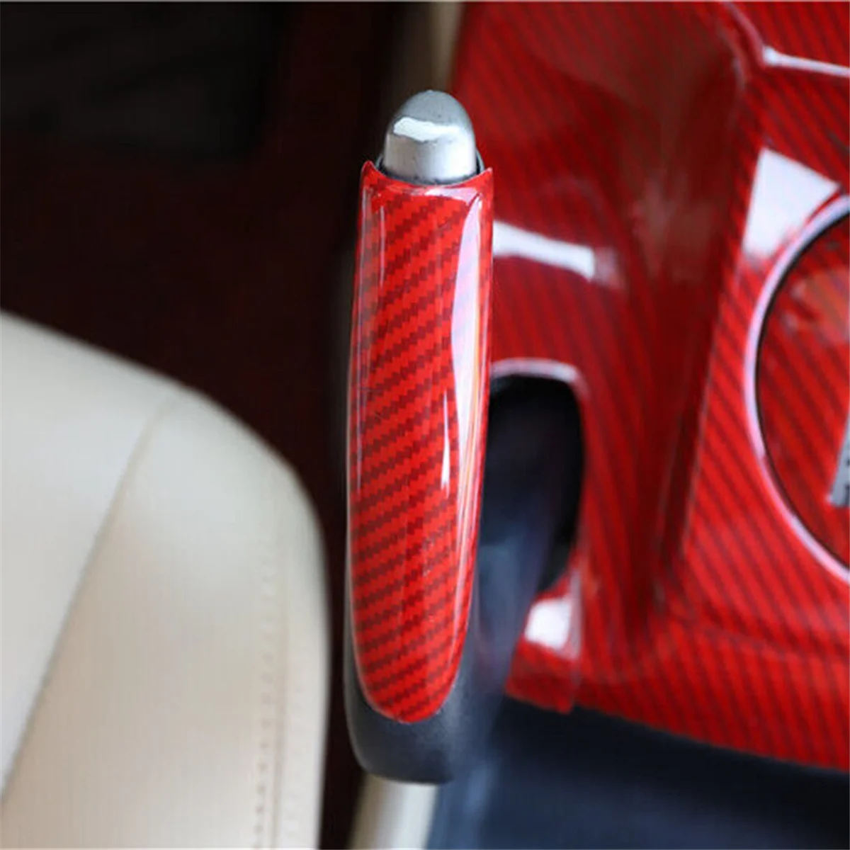 

Красная накладка на крышку ручного тормоза центральной консоли из углеродного волокна для Honda Civic 2006-2011-A51K