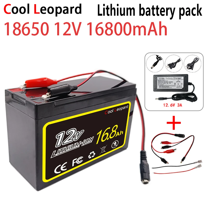 

New Style 12V 16800mAh 18650 Lithium Battery Pack Is Suitable For Xenon Lamp LED Lamp Electric Vehicle Battery +12.6V3A Charger.