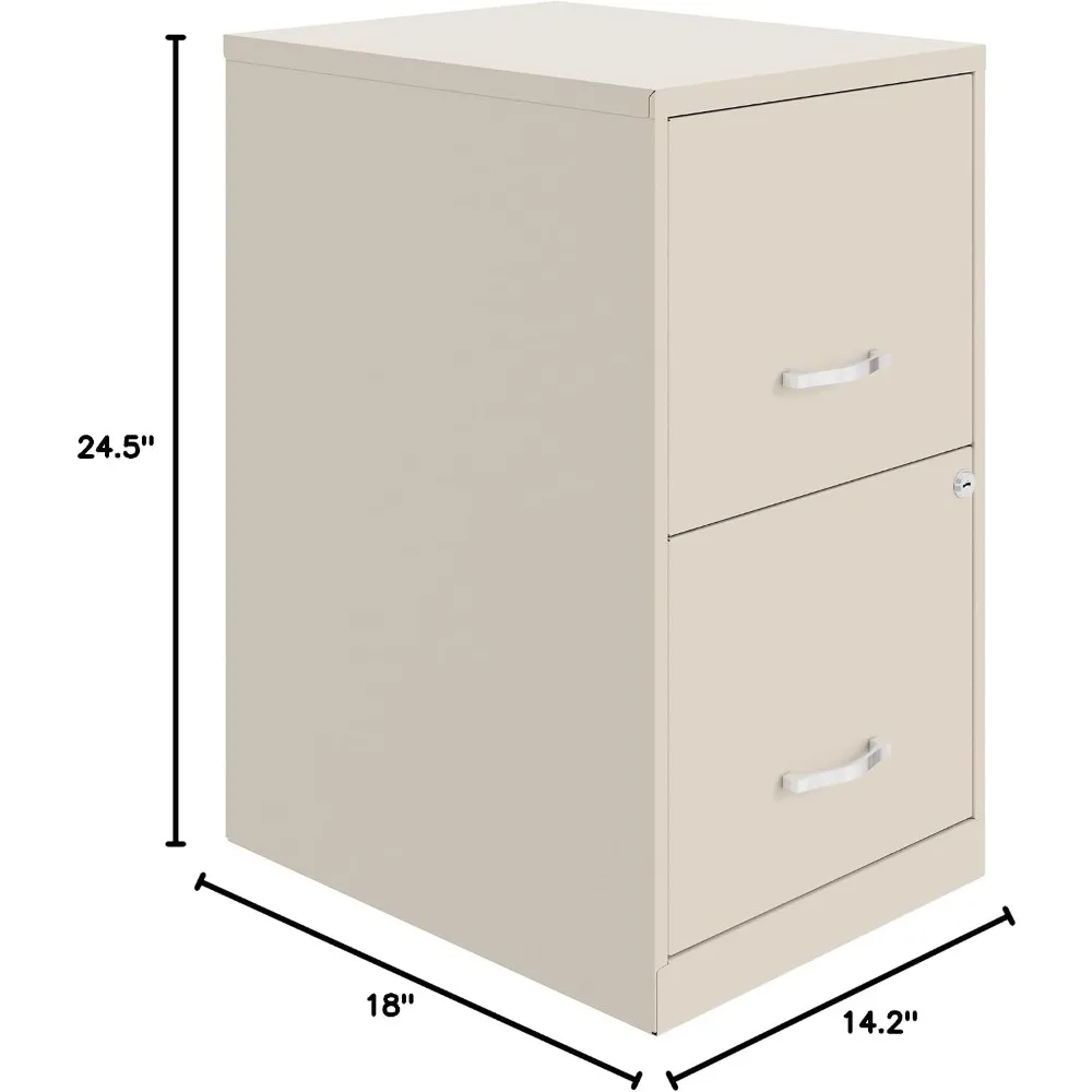 2 Drawer Locking Filing Cabinet, Pre-Assembled Steel, Letter Size, for Home Office