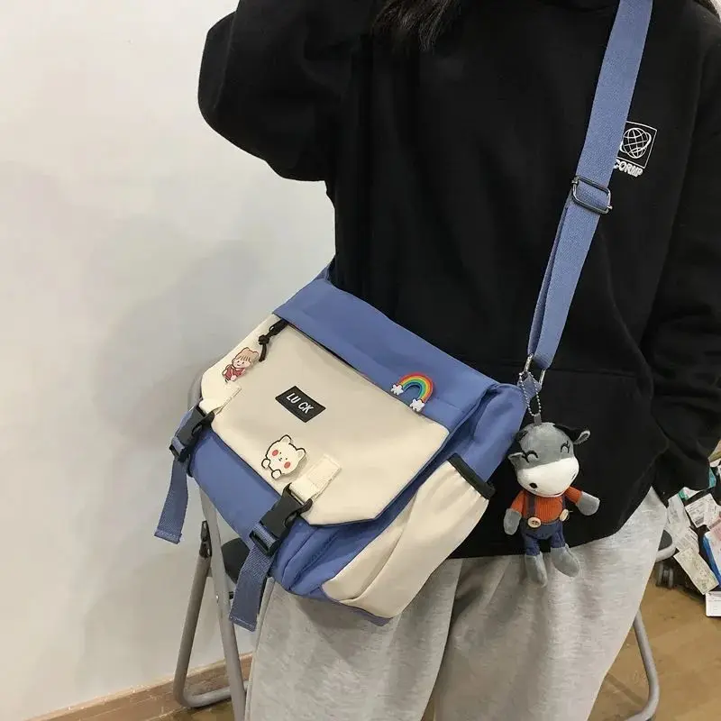 Japonský kawaii brašna harajuku na zip manželé brašna škola brašna ležérní kurýr brašna Y2K vintage silon vodotěsný ženy ​shoulder pytle