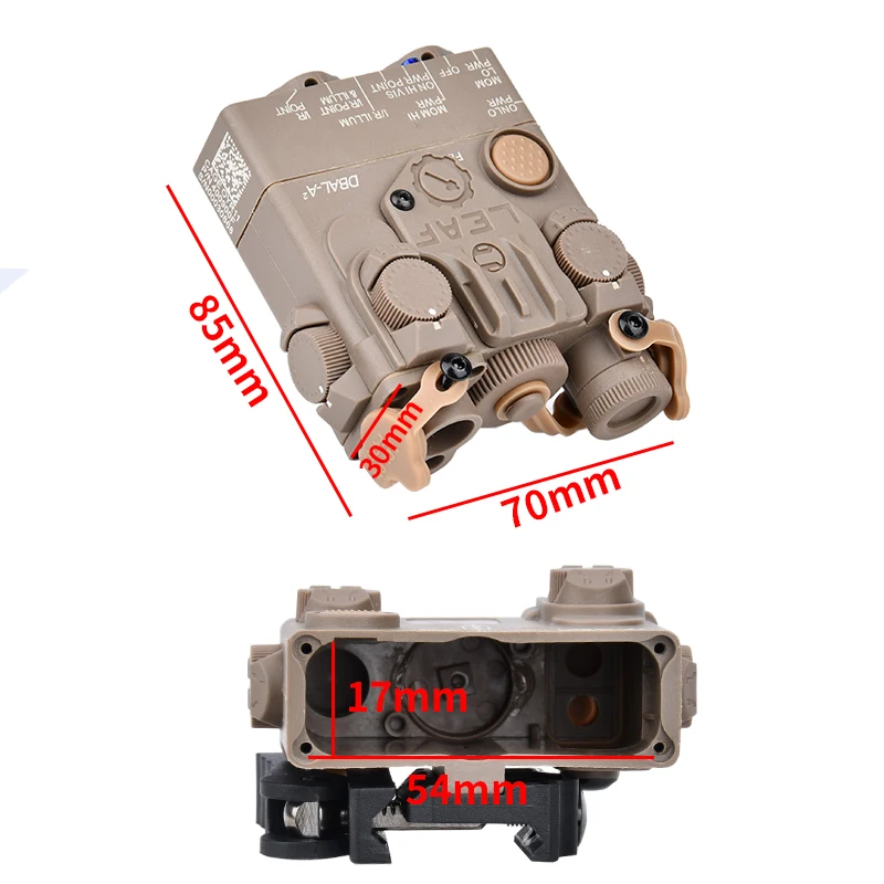 WADSN Airsoft DBAL-A2 PEQ-15 MAWL-C1 NGAL Indicator Non-Functional Version Battery Box Fit 20mm Picatinny Rail Toy Laser