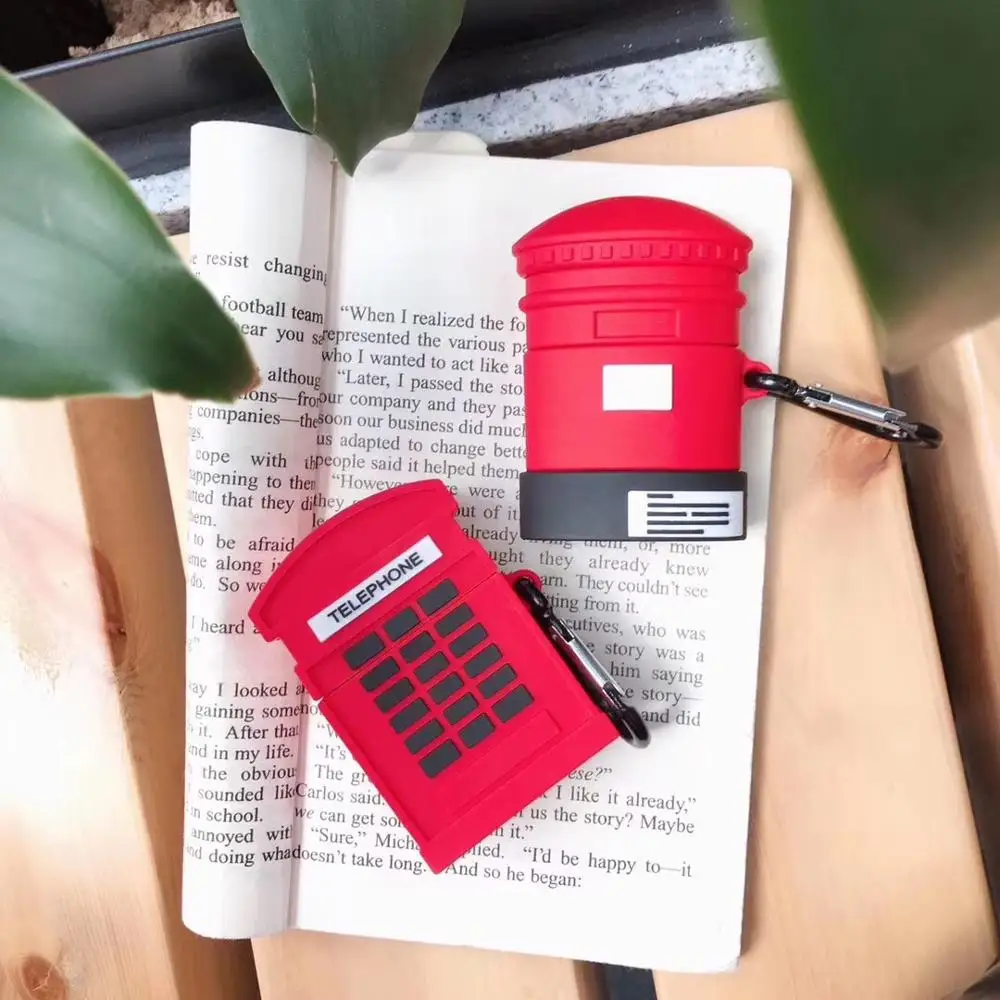 3D красный почтовый ящик двигателя + кольцо Bluetooth беспроводная гарнитура набор силиконовый чехол для наушников Airpods 12pro защитные противоударные чехлы