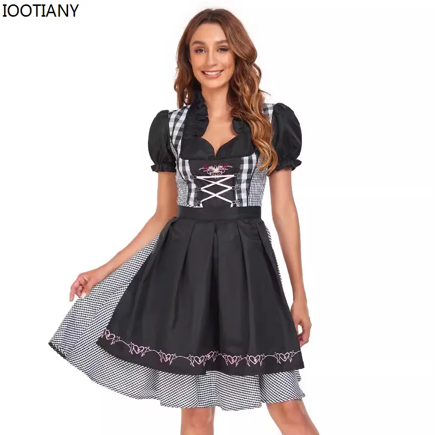 

2024 Women Bavaria Oktoberfest Costume Bavaria Traditional Beer Maid Cosplay Dirndl Halloween Carnival Party Outfits Fancy Dress