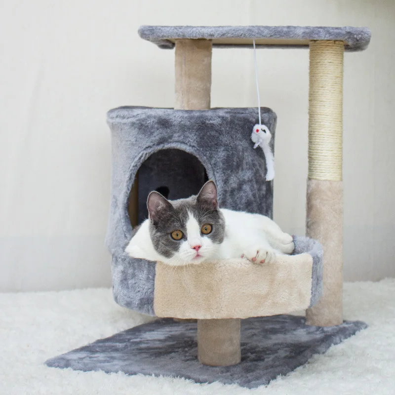 New Plush cat shelves with kennel creative gatitos climbing cat toys interactive playground cat scratch board fun pet furniture