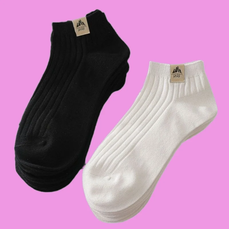 

5/10 Pairs Summer Men's Breathable Solid Color Sports Socks Sweat-Absorbent And Deodorant Men's Socks Casual Male Casual Socks