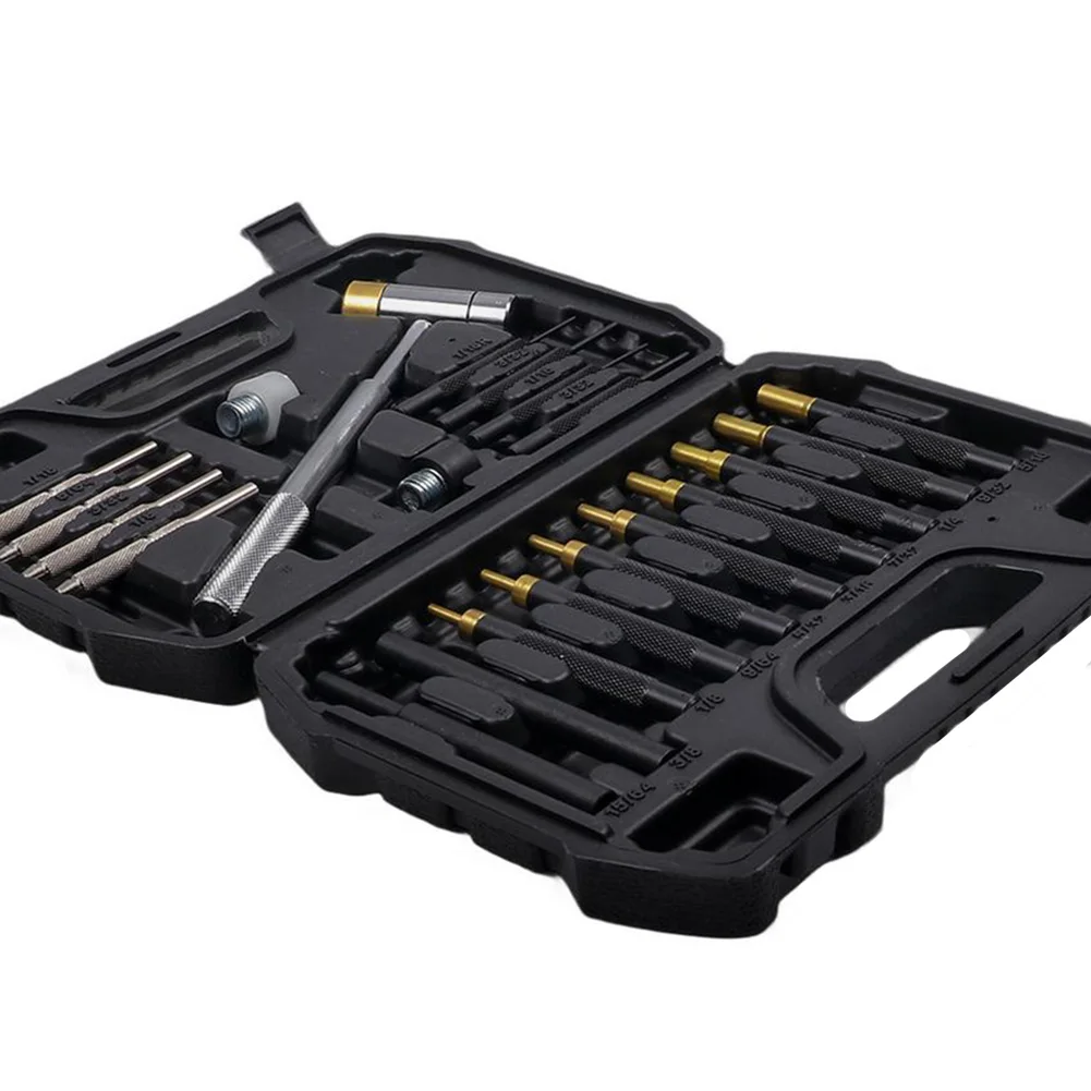 

19/21pc Double-Sided Copper Punch Hammer Set Premium Punch Set With Smart Hammer Non-Slip Bench Block Hand Tool Set For Jewelers