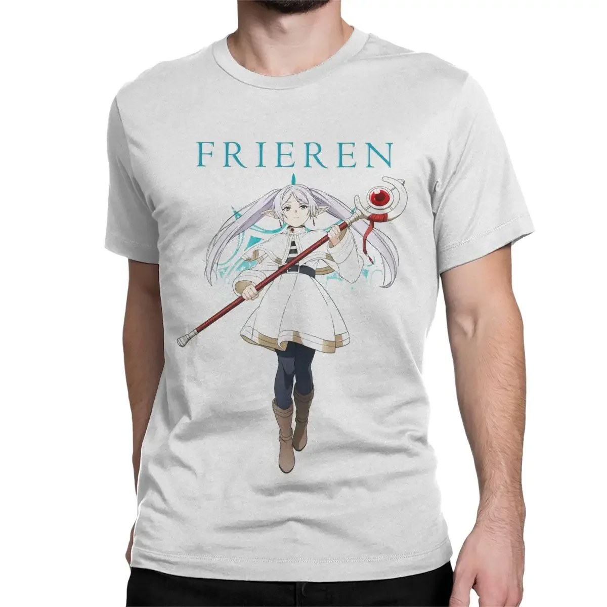 Sousou No Frieren Pure Cotton Clothing  Short Sleeve Tee Shirt T-Shirt Men   Anime Japanese Beyond Journey's End T Shirt