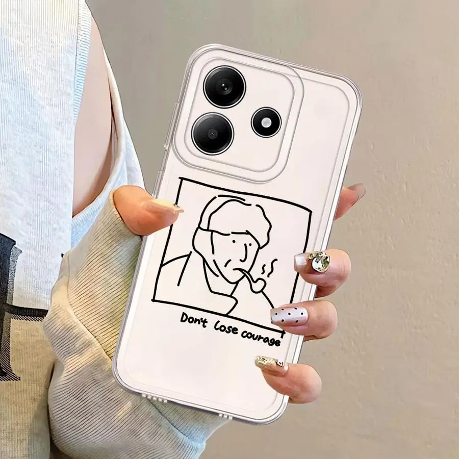 حافظة لهاتف Xiaomi Redmi Note 12 13C 9 9S 12S 10S 14 Pro Plus 13 11S 11 14C A4 نمط قلب الخط #5