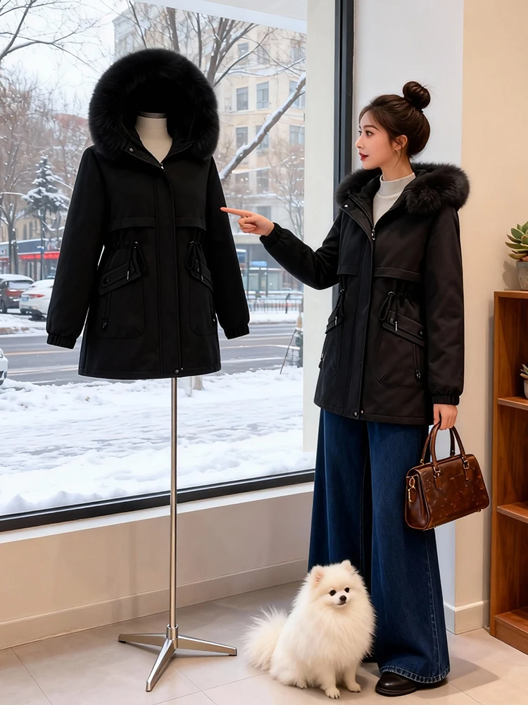 

Модная утепленная женская куртка свободного кроя, теплая зимняя новинка, прочное хлопковое пальто с подкладкой, корейский стиль