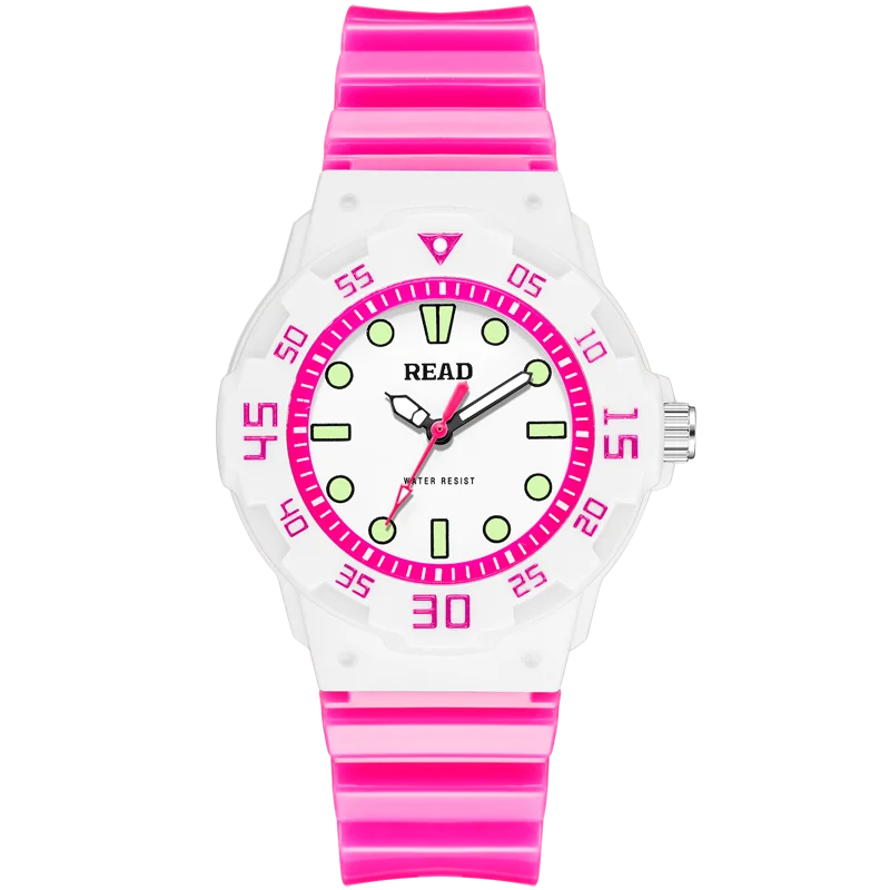 READ Kids Analog Quartz Watch | Resin Silicone Strap | Rotating Bezel | 3ATM Daily Water Resistant Pin Buckle Wrist Watch