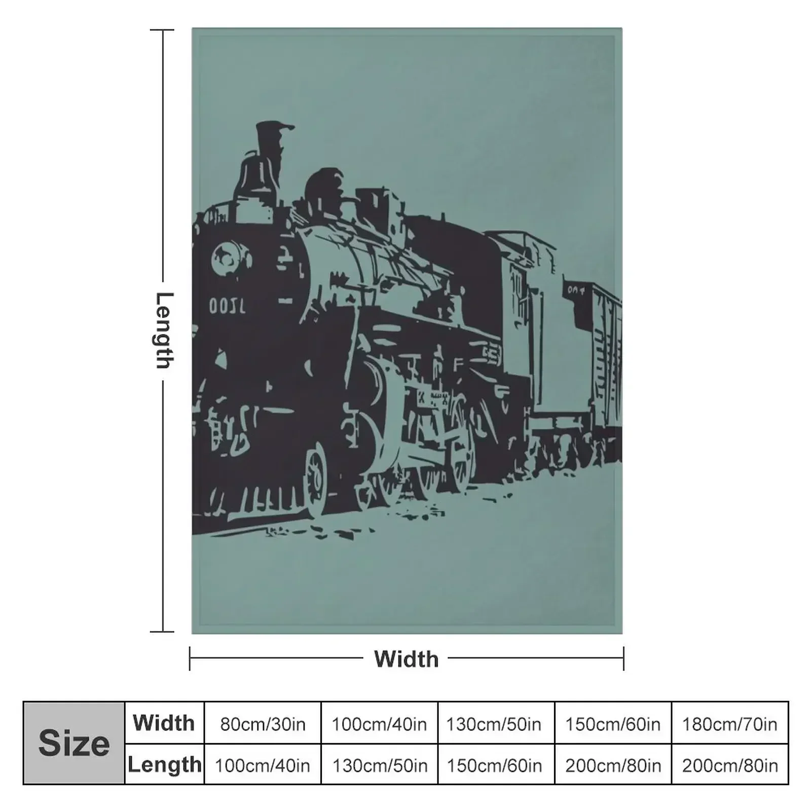 Steam Train Sketch Throw Blanket couch cozy soft plush fuzzy picnic outdoor blanket