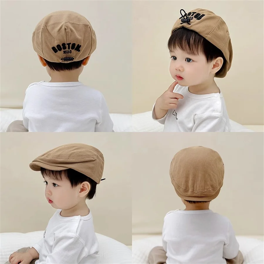 1-3 years baby hats, spring and autumn forward hat, boys and girl\'s beret, toddler adjustable newsboy hats duck tongue caps