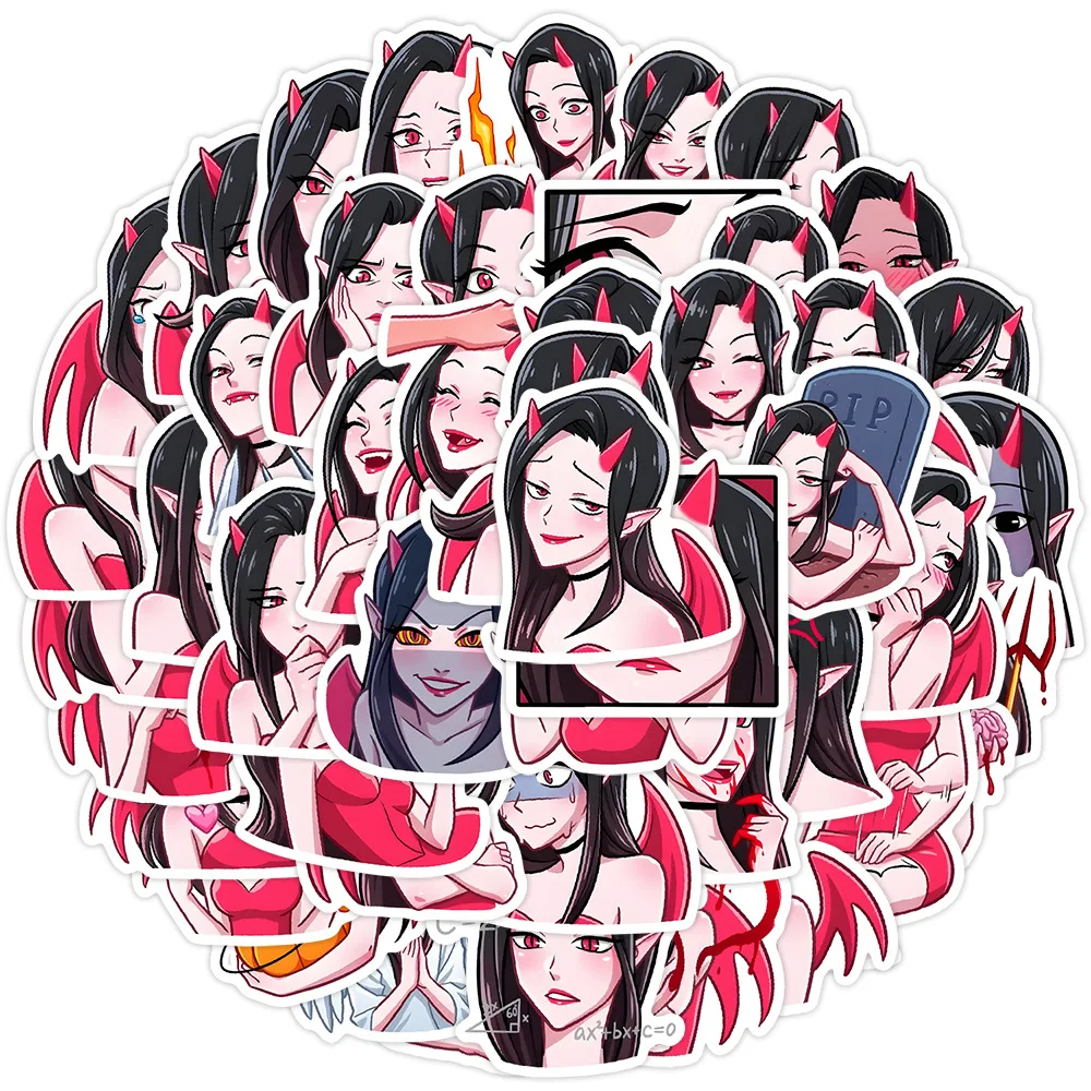

10/30/50PCS Cute Fun Beautiful Devil Girl Cartoon Personalized Creative Graffiti Stickers Waterproof Decal Toys for Motorcycles