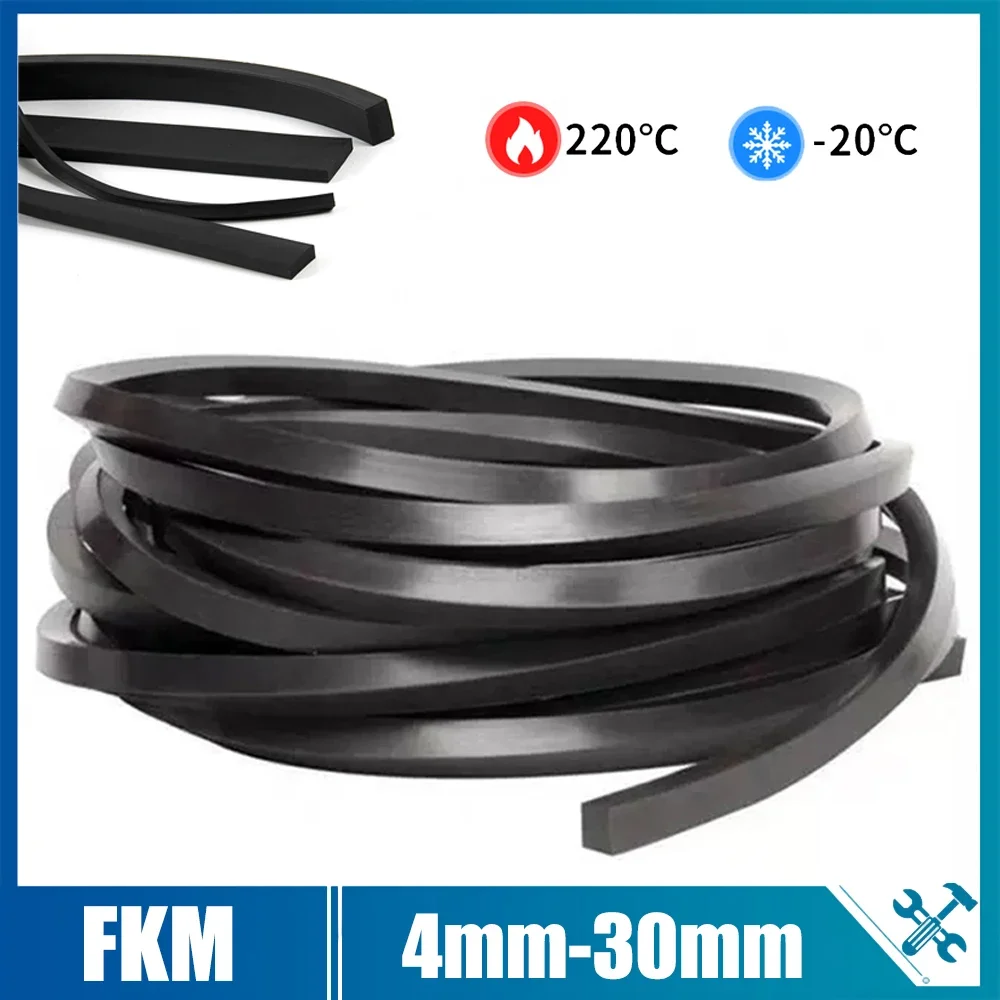 

1Meter 4mm-30mm Solid FKM Sealing Strip Oil Resistance Nitrile Rubber Square Strip