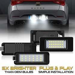 2Pcs LED License Plate Lights Number Lamps For Seat Ibiza Tarraco Toledo Exeo Ateca Arona Altea Alhambra Leon