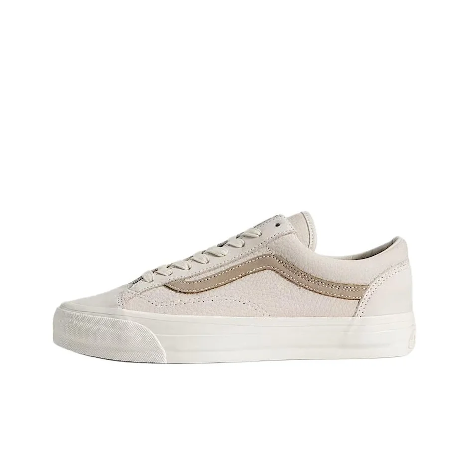 Tênis de Skate Unissex POIZON Vans Premium Old Skool Low Top Bege Aveia