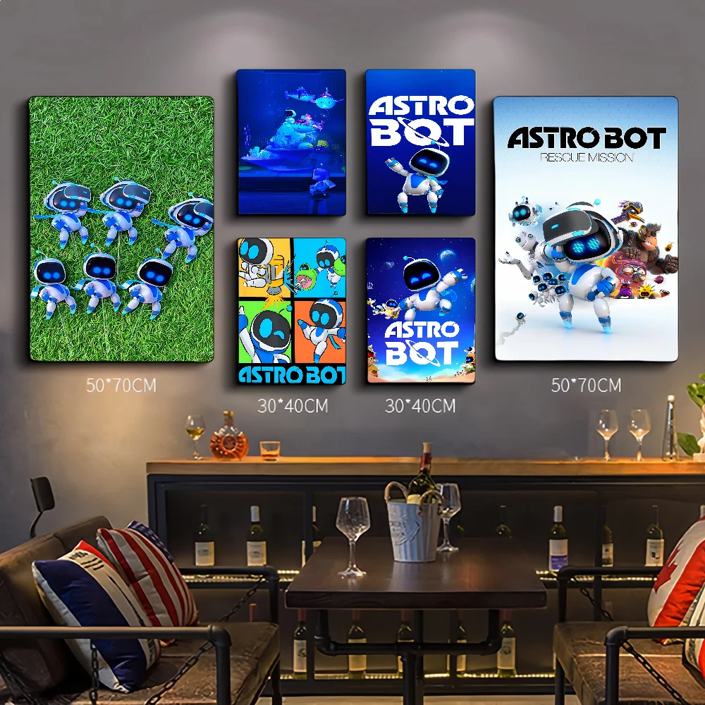 Game A-Astro Bot Movie Sticky Posters Vintage Room Home Bar Cafe Decor Room Wall Decor