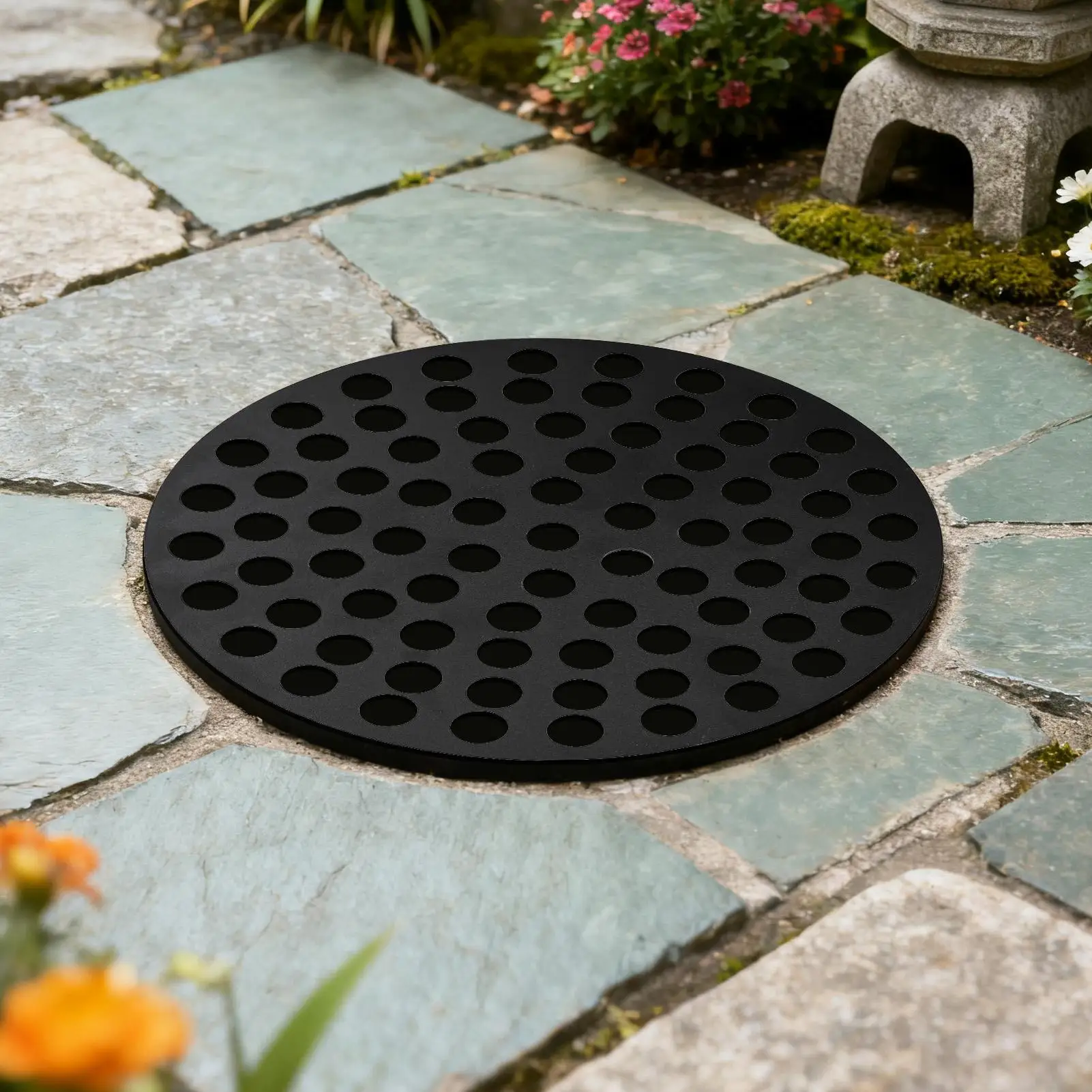 غطاء لبالوعة من الحديد الزهر 7 بوصة مصفاة من الحديد الزهر المستديرة مصفاة تصريف أرضية الطابق السفلي صر للحمام والشرفة والفناء والحديقة #4