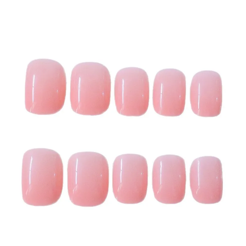 

2026 new simple manicure, sweet, fashionable and gentle pink short square wearable nails