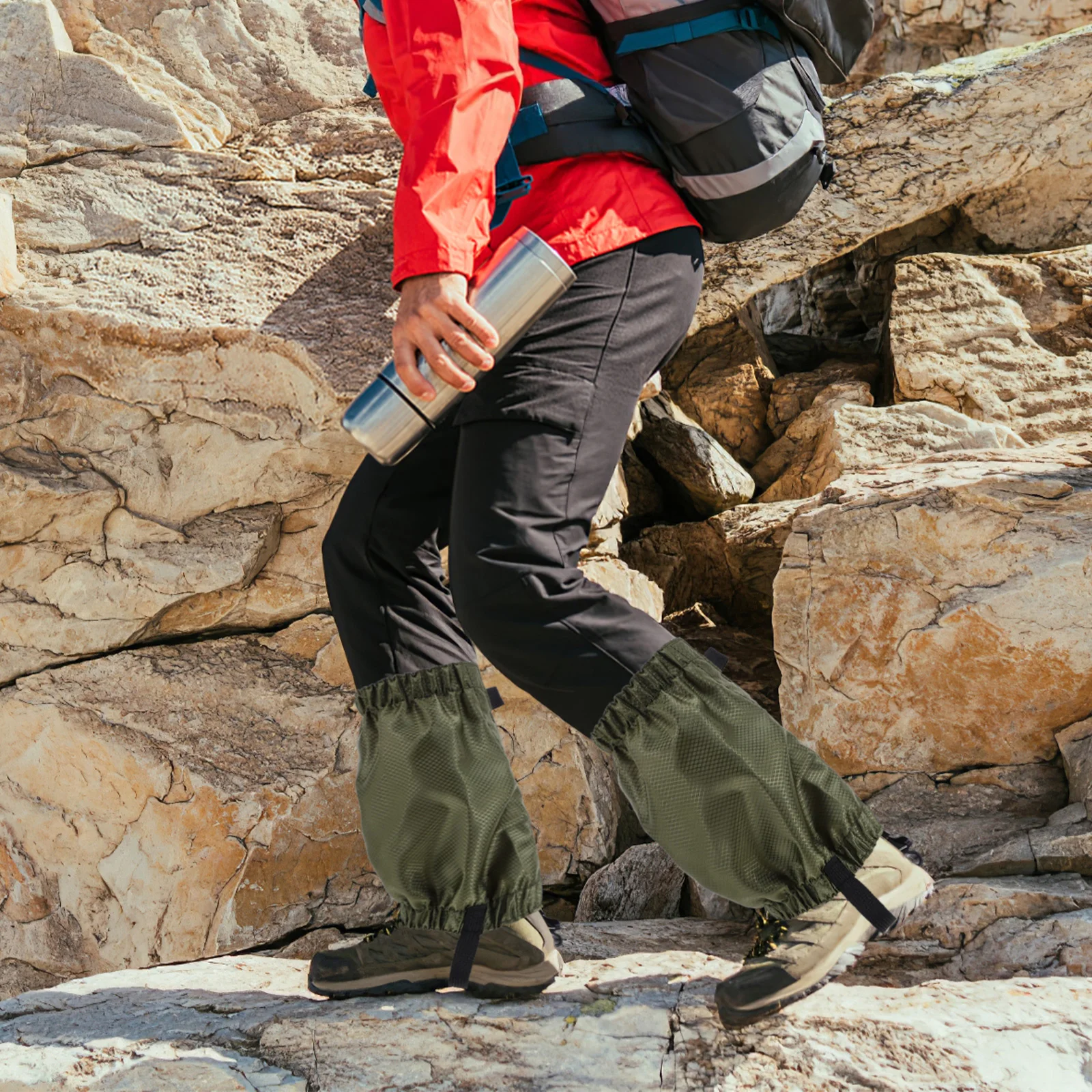 

1Pair Lightweight Snow Gaiters Waterproof Ankle Gaiters Breathable Outdoor Hiking Walking Climbing Gear Ankle Walking Gaiter