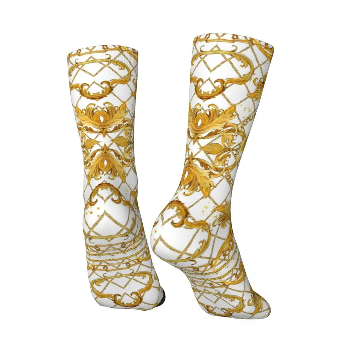 Golden Lion Socks Damask Ornament Harajuku Stockings Spring Anti Bacterial Female Socks Soft Breathable Design Climbing Socks