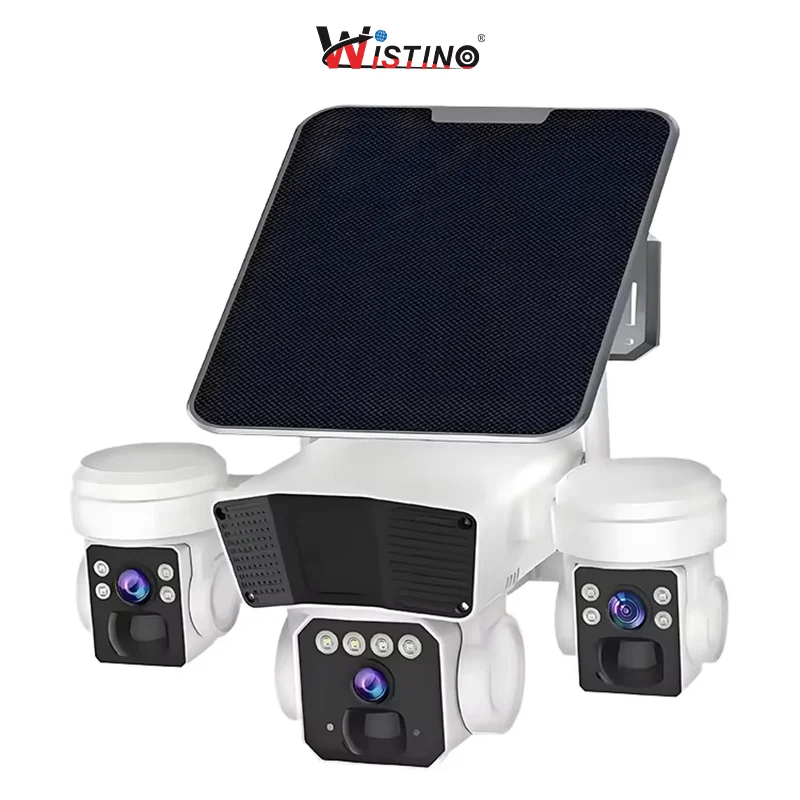 

Wistino Okam-pro Solar CCTV Camera 6MP Three Lens Motion Detection Night Vision Full Color 4G Sim Card Camera