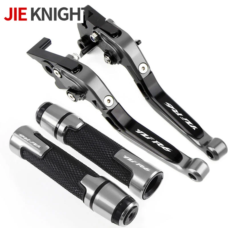 YZFR6 LOGO Motorcycle CNC Brake Clutch Levers Handlebar Grip Handle Hand Grips For YZF R6 1999 2000 2001 2002 2003 2004