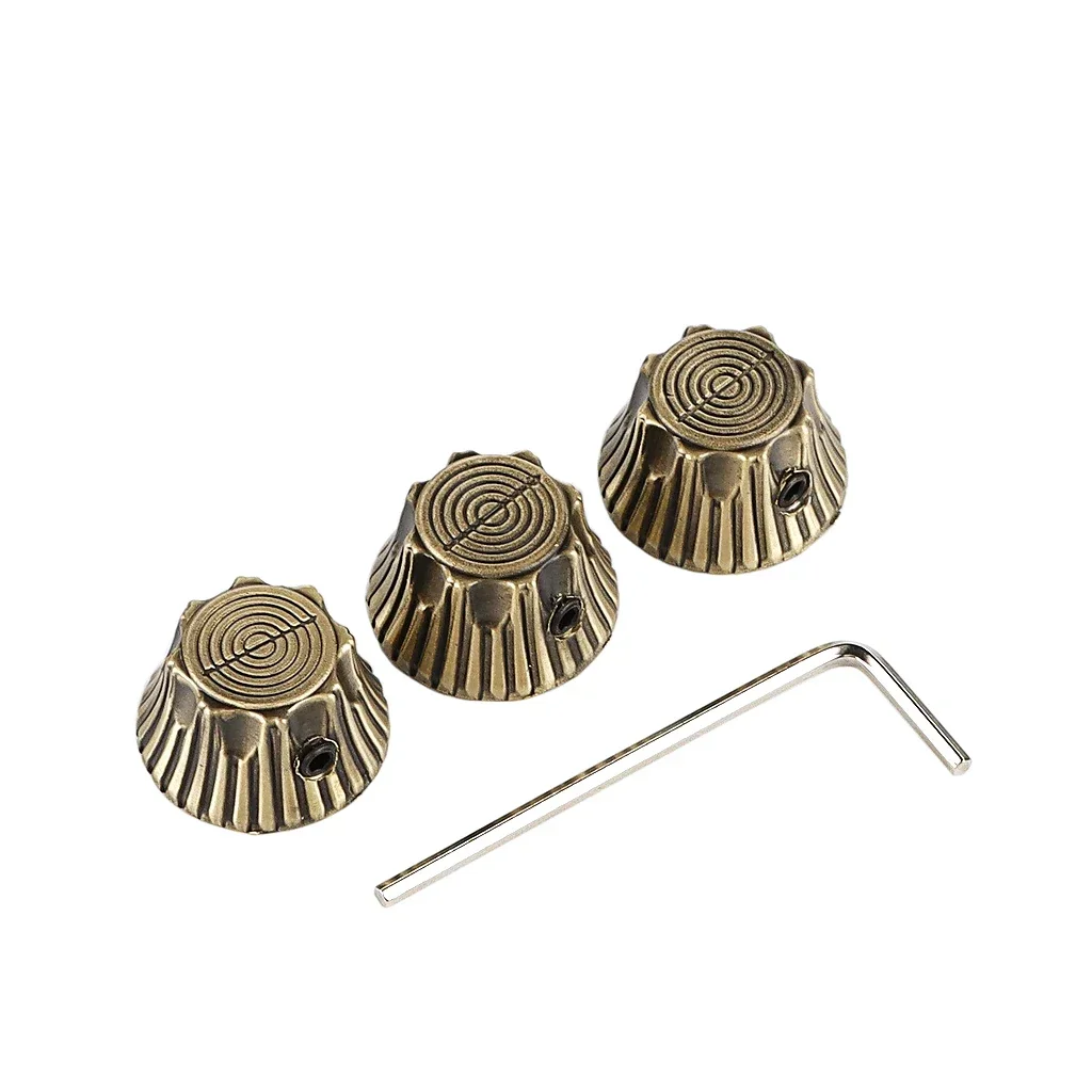 Black/Silver/Gold Electric Guitar Knob Potentiometer Cap Guitar Part Tone Volume Stringed Instruments Guitar Accessories 3pcs