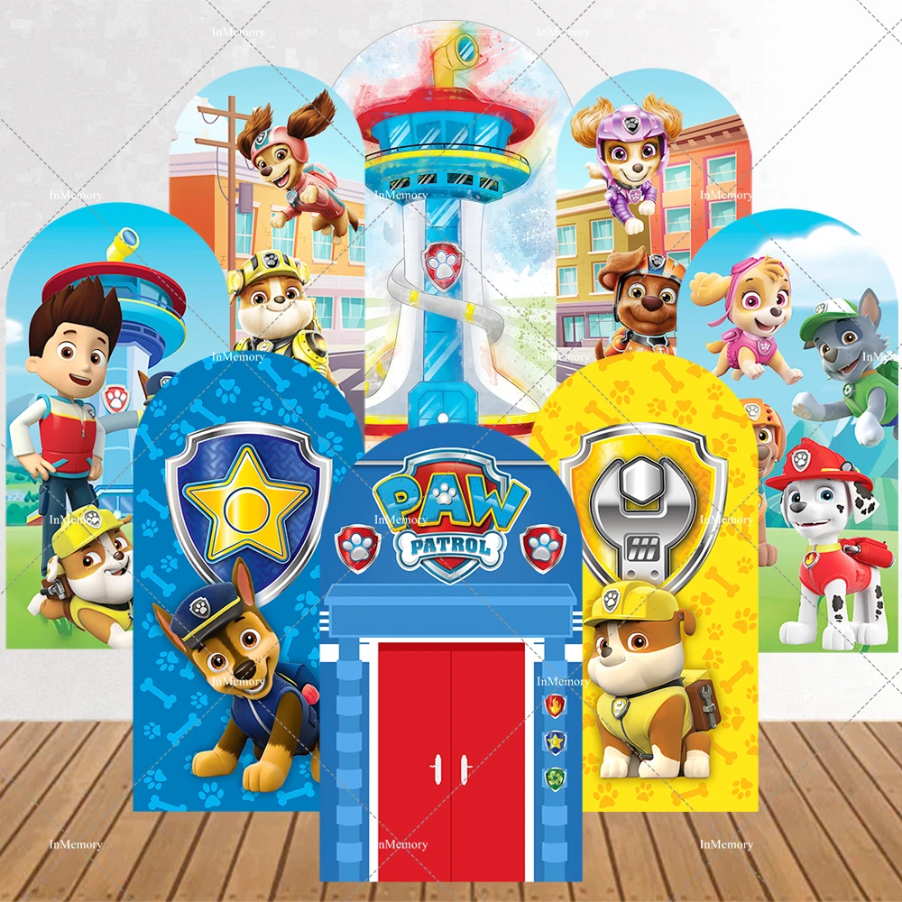 

Двусторонний арочный фон для дня рождения мальчиков в стиле «Щенячий патруль», декорации для детского праздника, принадлежности для вечеринок