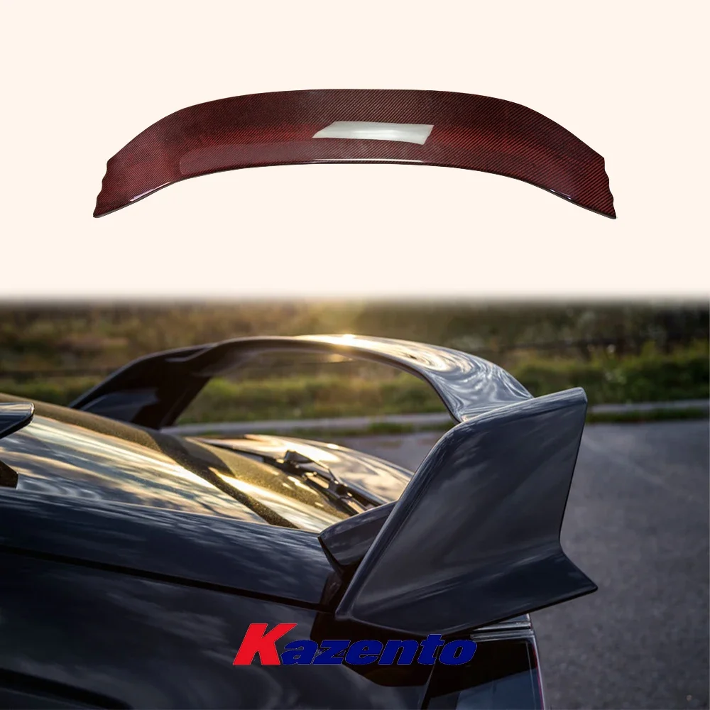 For Honda 17 onwards Civic Type R FK8 VRSAR1 Style Rear wing flap (5 Door Hatch) Carbon Fiber (RED Color)