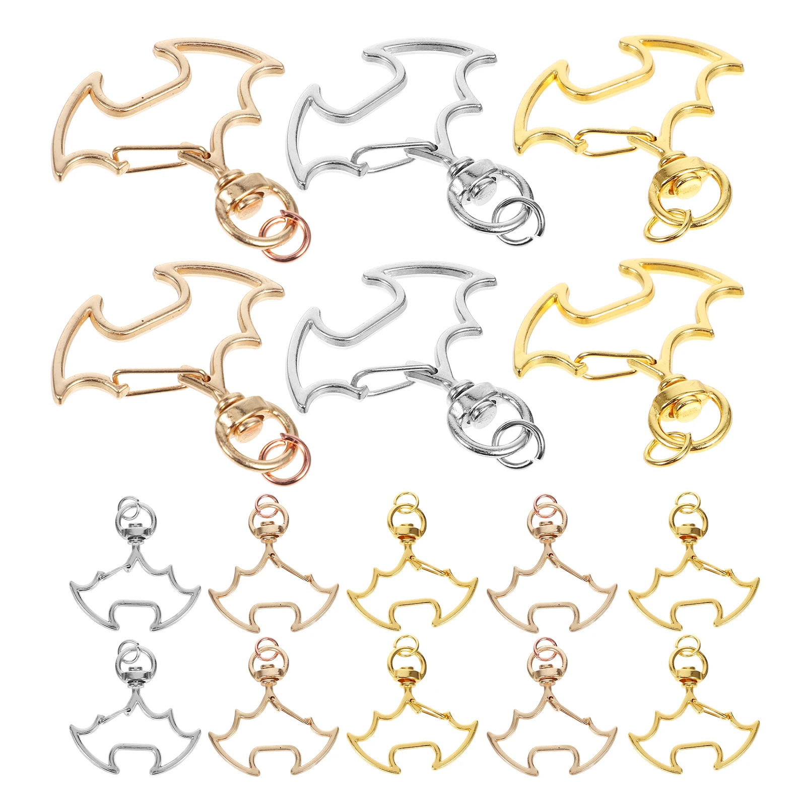 

30 Pcs Bat Keychain Rotatable Clasp Hooks Round Metal Trigger Snap Keychain Clip Keychains Rings Lightweight Durable Jewelry