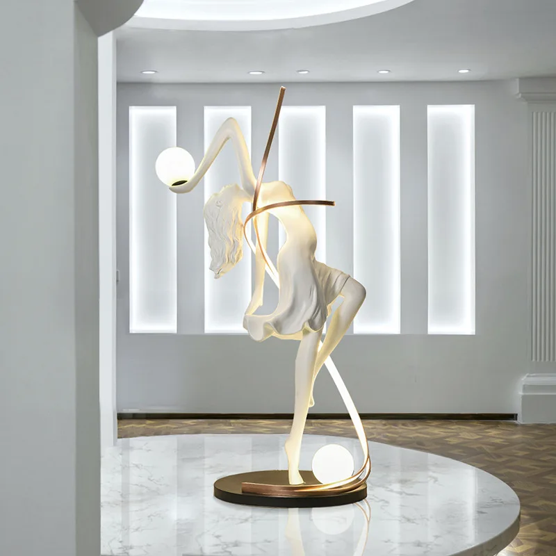 High Quality Hotel Luxury Creative Dance Goddess Corner Standing Light Modern Minimalist Designer Art Decoration Led Floor Lamp