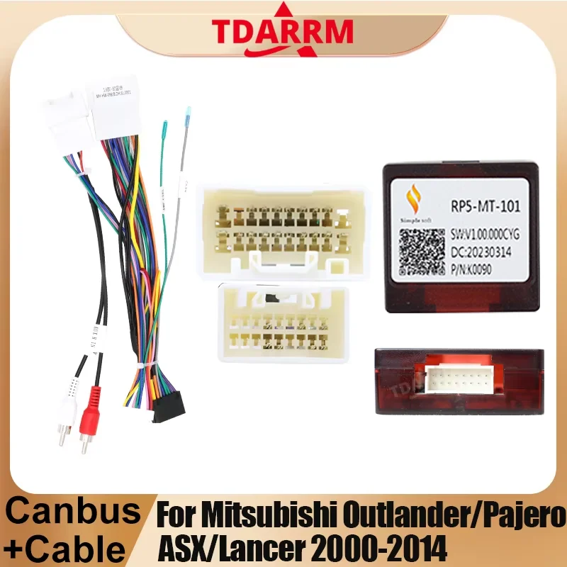 Android Car Radio Power Cable Adapter Wiring Harness Canbus Box Decoder For Mitsubishi Outlander Pajero 4 V60/68/73/80/90 Lancer