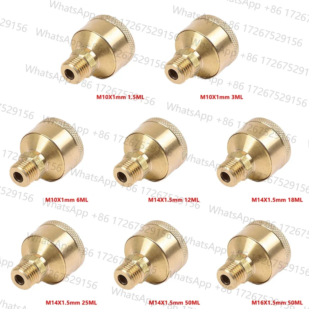 1.5ml 3ml 6ml 12ml 18ml 25ml 50ml CapacityMetric Male Thread-Capacity Brass Oil Cup Grease Cup Oil Hit Gas Steam Tractor Fuel En