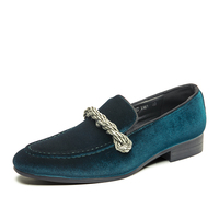 Men's Handmade Minimalist Suede Leather Shoes (Black Green Blue Brown) Velvet Leather Fried Dough Twists Rope Lefu Shoes for Men