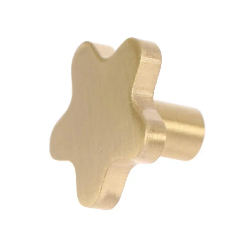 Star Shaped Furniture Knobs Pure Copper Corrosion Resistant Cabinet Pulls for Kids Room Drawer Dresser Wardrobe DecorNew