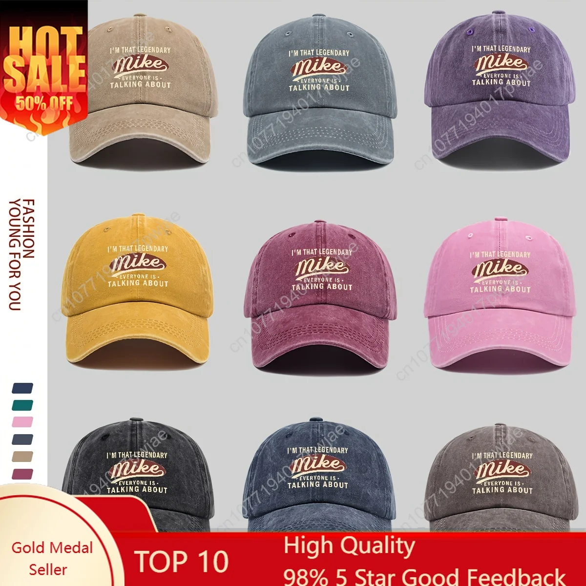 

1 Vintage Truck Driver Dad Hat with "I Am the Legendary Mike" Print, Adjustable Snap Buckle Baseball Cap for Outdoor