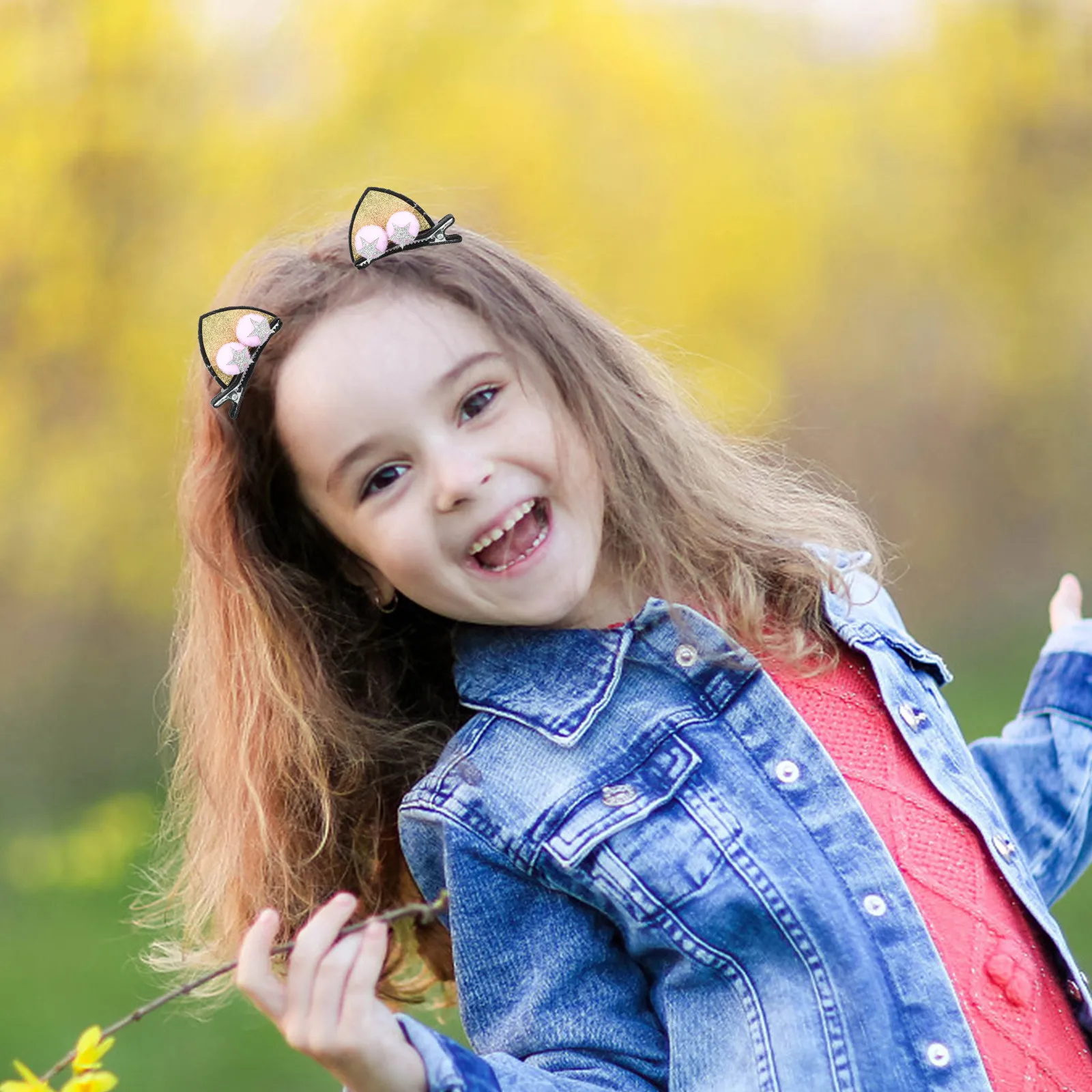 

7 пар заколок для волос с кошачьими ушками, детские фетровые заколки для маленьких девочек, очаровательный набор заколок для повседневного использования, реквизит для фотосессий, подарок