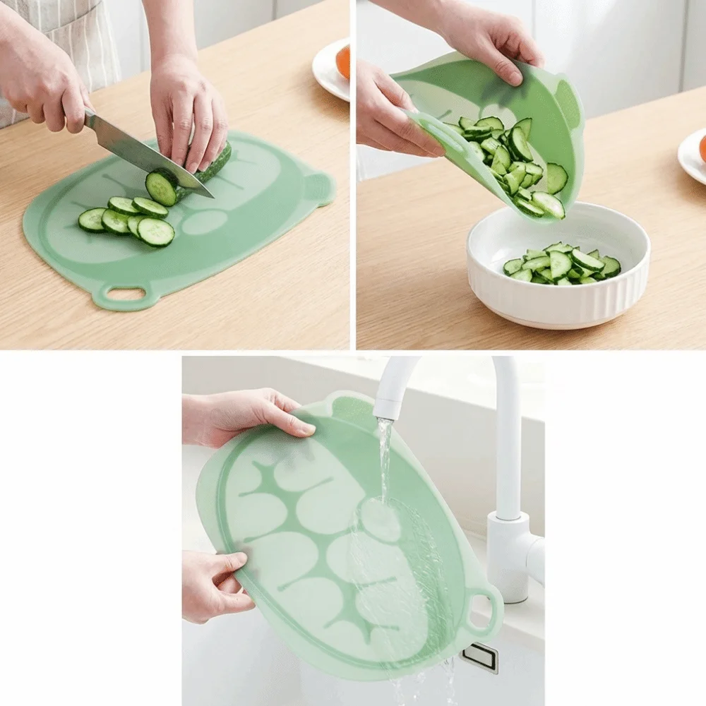 Odor-Resistant Food-Grade Cutting Board Cartoon Hanging Anti-Mold Cutting Board Soft Anti-slip Chopping Block Fruit Cutting