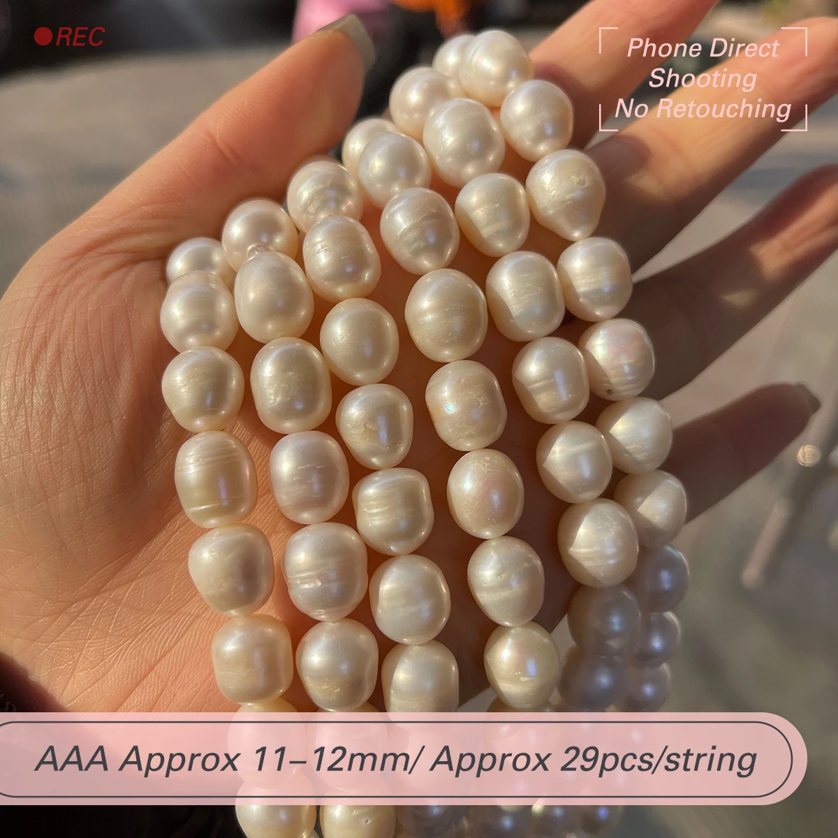 

AAA 11-12mm Natural Freshwater Pearl Rice Beads High Quality Charms for DIY Women Men Necklace Jewelry Making Accessories