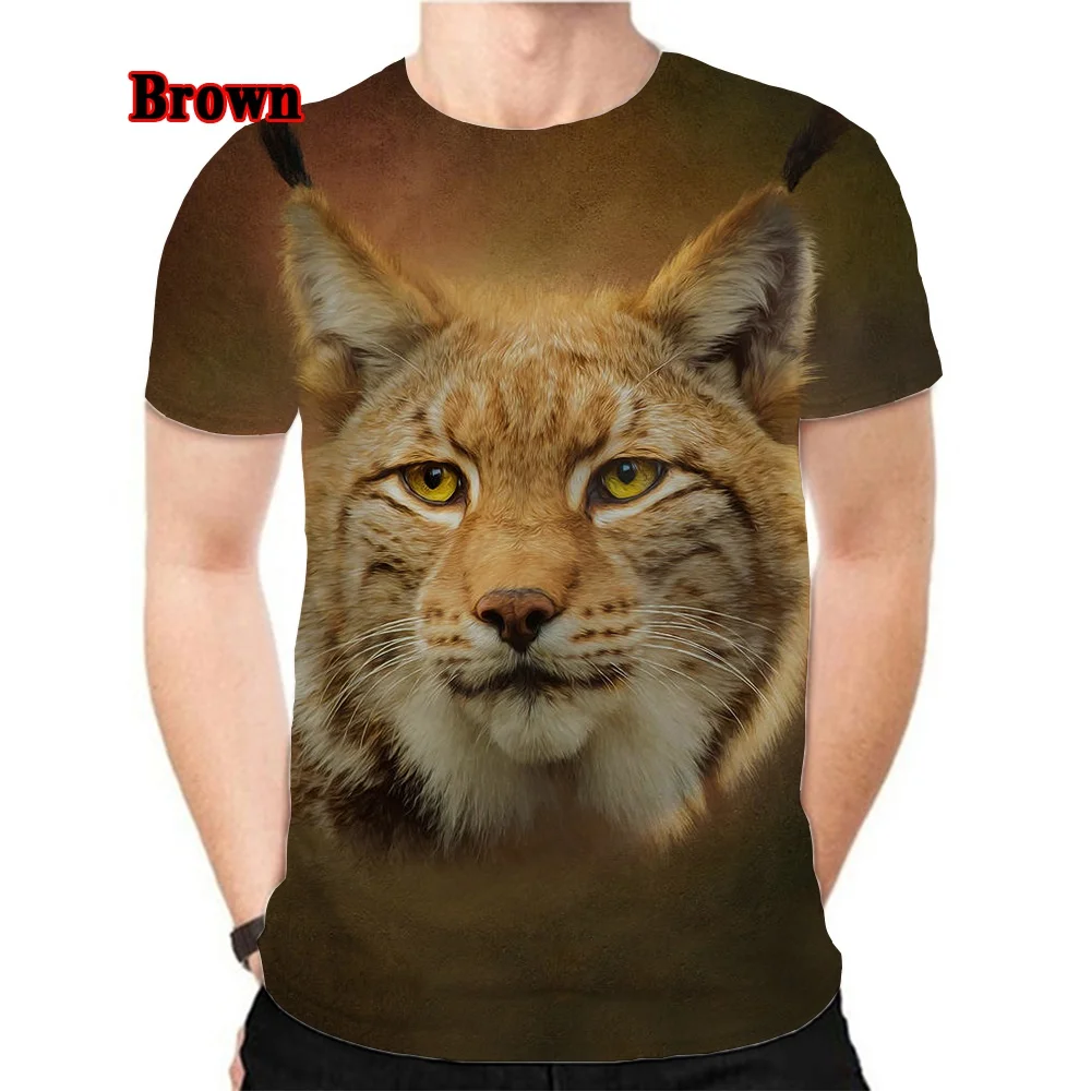 2022 men and woman Spring/Summer Printed 3D Animal Lynx Harajuku Streetwear Short Sleeve Unisex Hip Hop T-shirt XS-5XL