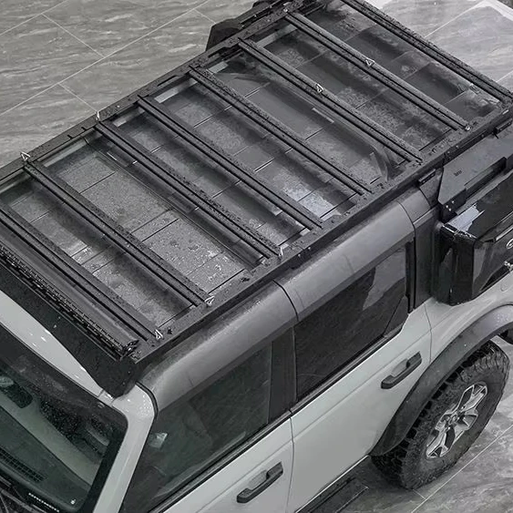 

4-Door Compatible Aluminum Alloy Roof Rack For Ford Bronco 2021+ Version Roof Rail With Steel Cross Bars For Car Roof