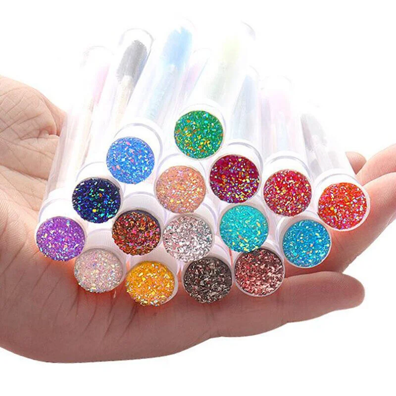 Cnke 10/5 pcs glänzende Einweg-Wimpern bürste Großhandel Mix Farbe klare Röhre Diamant Wimpern stab Mascara Zauberstäbe für Wimpern verlängerungen