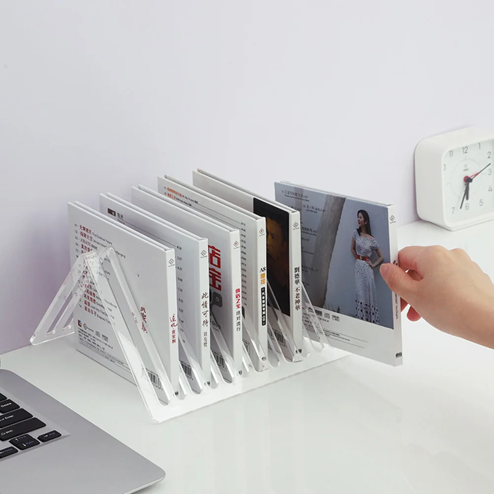 

CD Display Stand Vinyl Record Holder Clear Acrylic Storage Shelf Stable Desktop ganizer Modern Design Space Saving