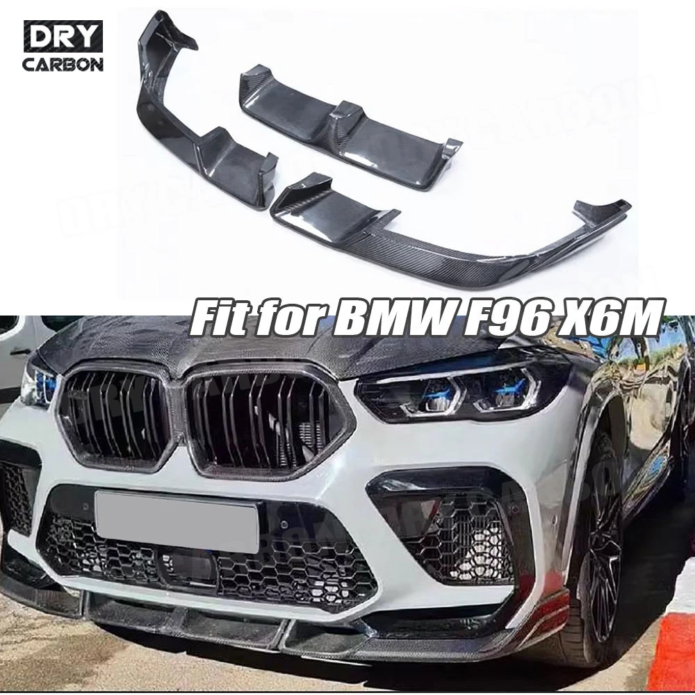 

Carbon Fiber Front Bumper Lip Spoiler Chin FRP Car Body Kits Accessories for BMW F96 X6M 2019 2020 2021 2022