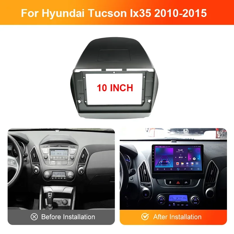 9/10.1 "لفافة السيارة لشركة هيونداي توكسون IX35 2010-2015 DVD راديو لوحة DVD لوحة داش عدة تثبيت محول وحدة التحكم الإطار الحافة #3