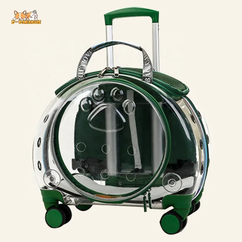 New Arrival Pet Carrier Bag with Wheel Hard Bottom Pet Rolling Outdoor Carrier Pet Backpack Luggage Box