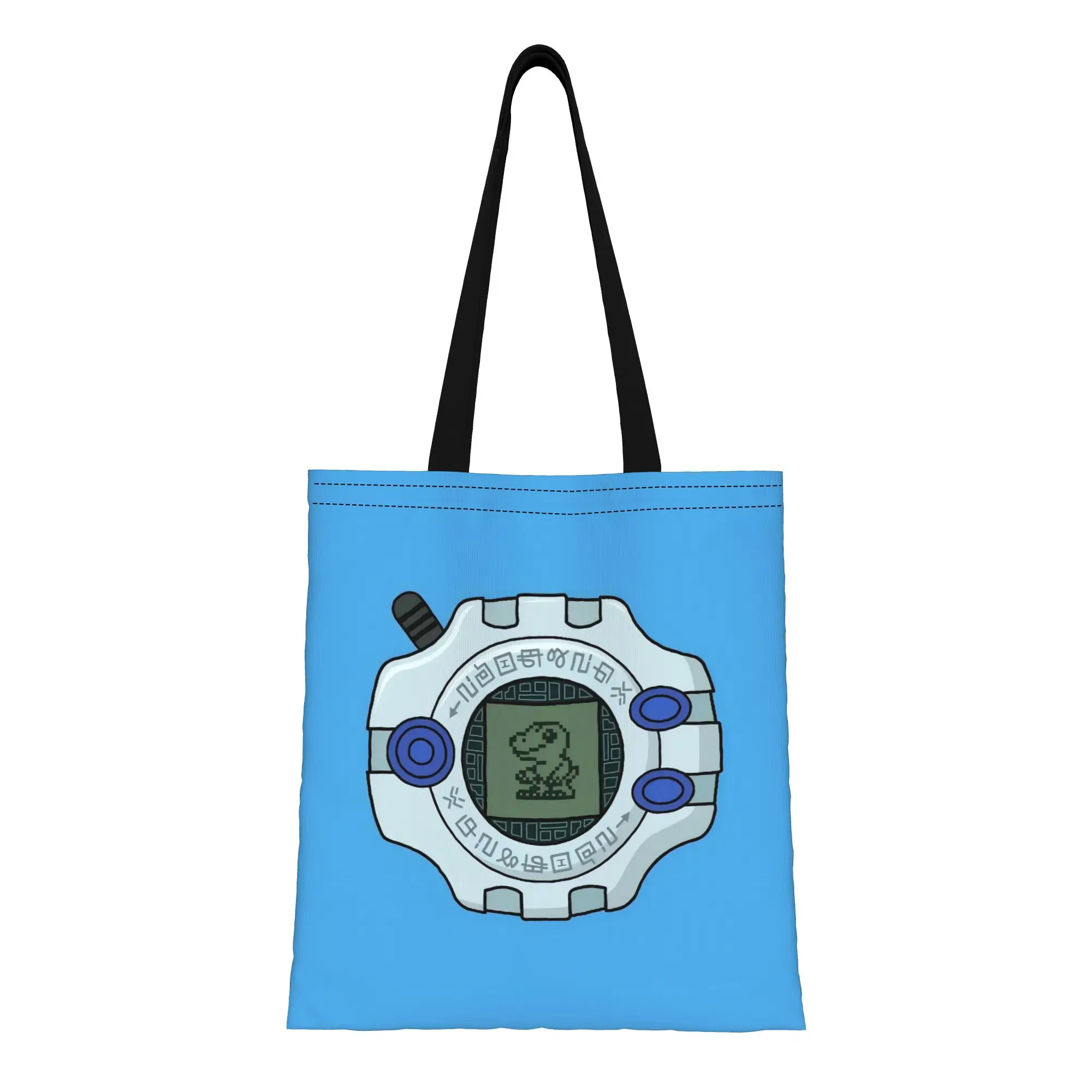 

Сумка-тоут Digivice Shadow BANDAI Digimon из холщовой ткани, идеально подходит для активного отдыха, женская сумка с верхней ручкой